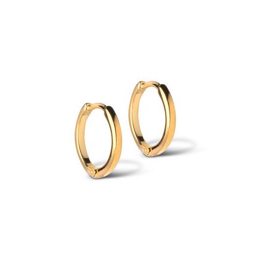 Forgyldte sølv hoops 10 mm med blå sten fra Enamel Copenhagen i 18 karat forgyldt sølv.